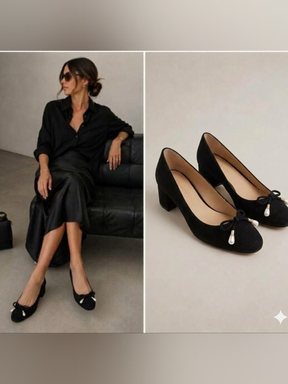 Stuart Weitzman Gabby Pearl 45 Black Suede Block Heel Pumps Size 9.5